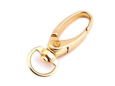 Metall Karabiner mit 10mm Fädelloch Gold